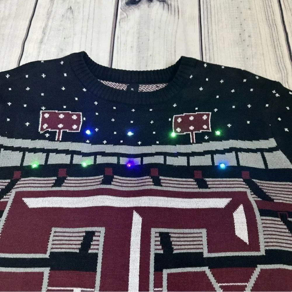 Texas A&M Aggies College Football Ugly Christmas Sweater Lights Up Size XL Party